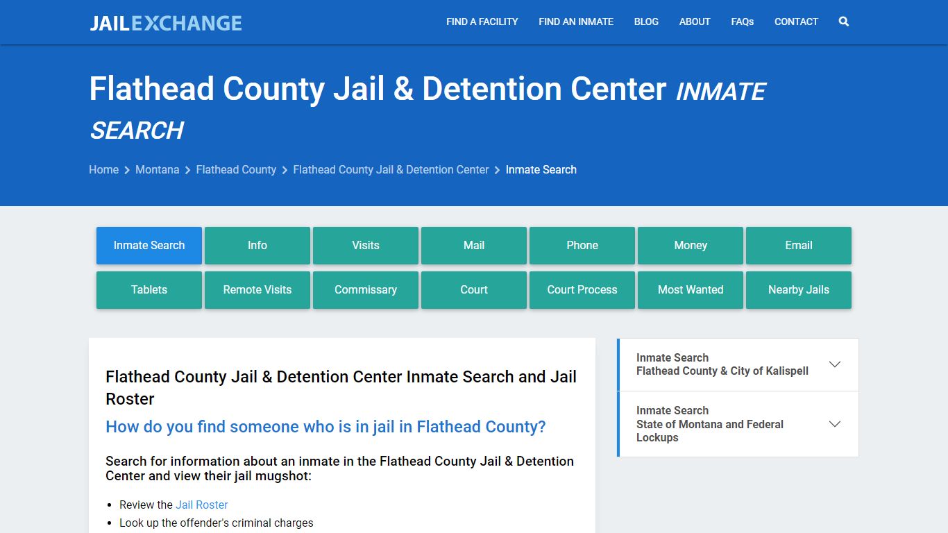 Flathead County Jail & Detention Center Inmate Search